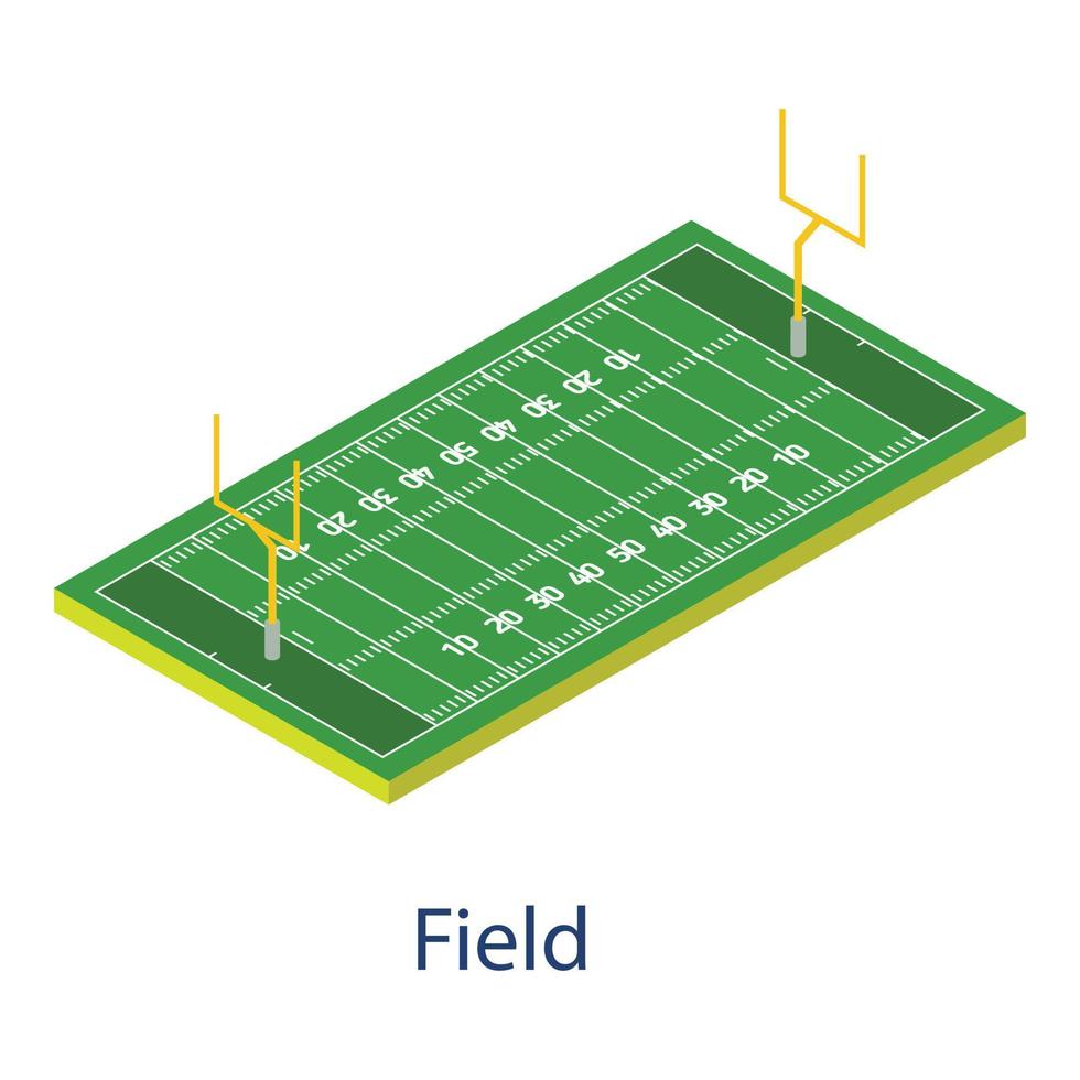 American football field icon, isometric style vector