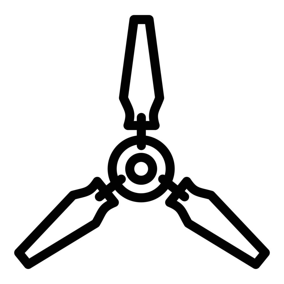 Copter propeller icon, outline style vector