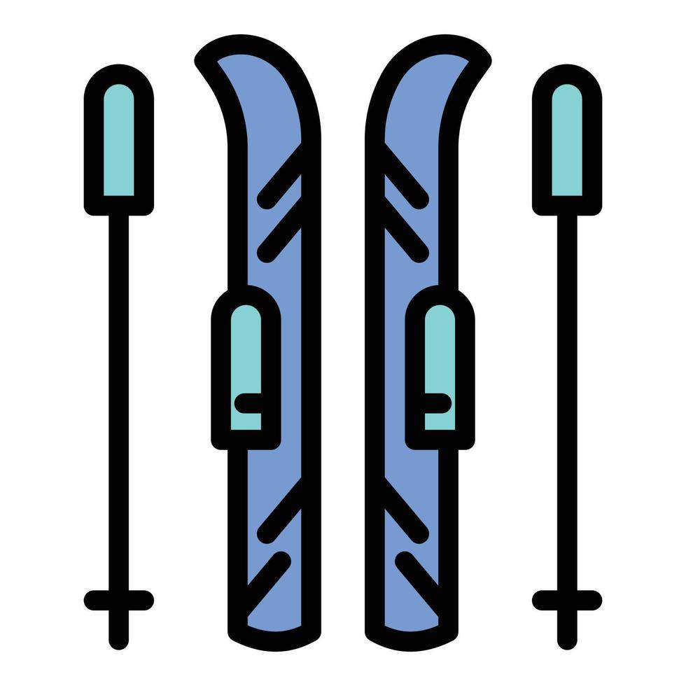 Ski equipment icon, outline style vector