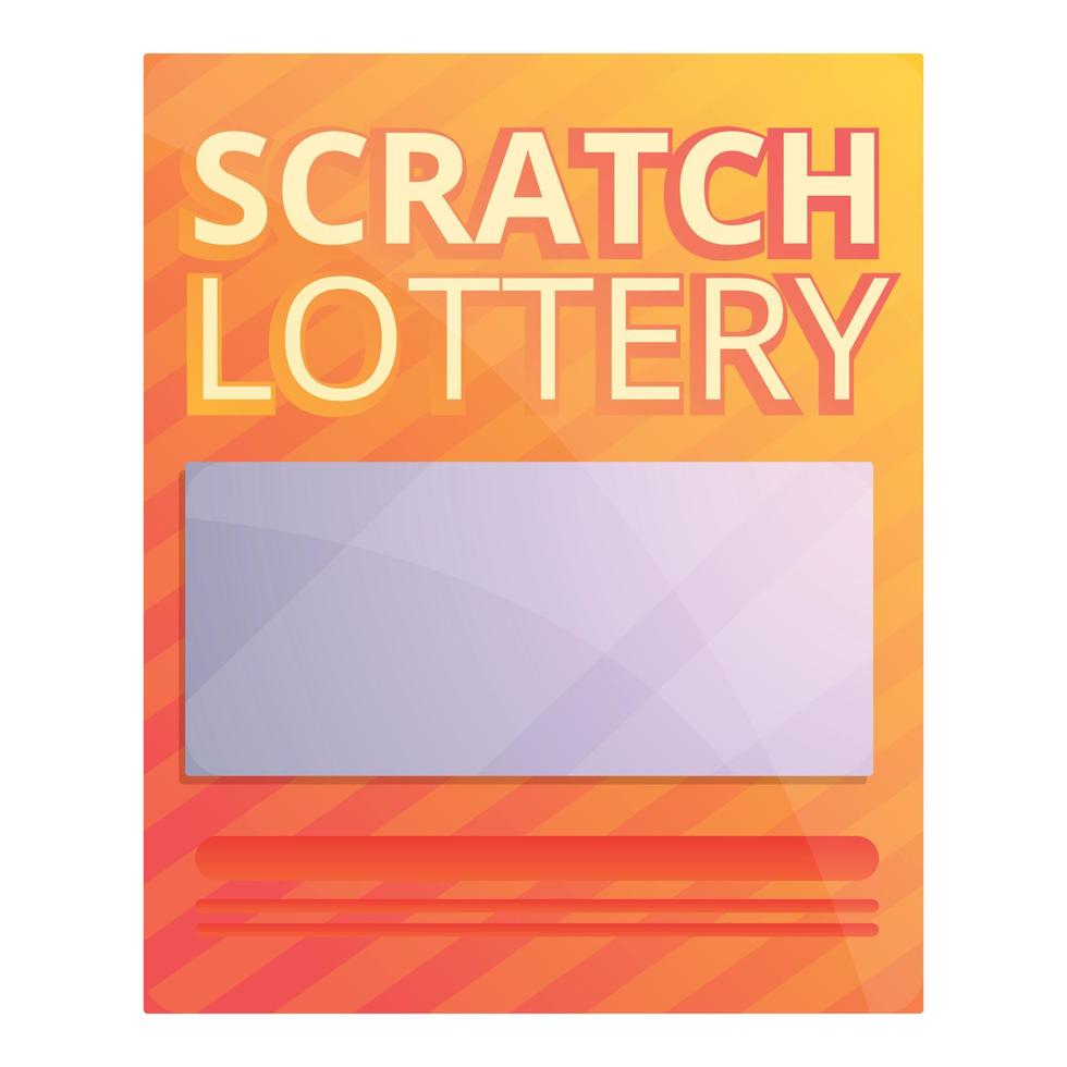 Scratch lottery icon, cartoon style vector