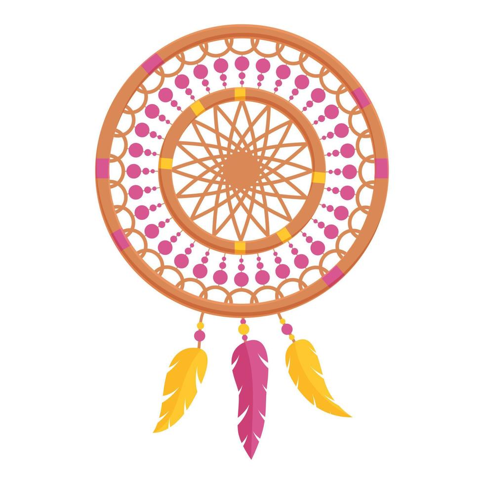 Decoration dream catcher icon, cartoon style vector