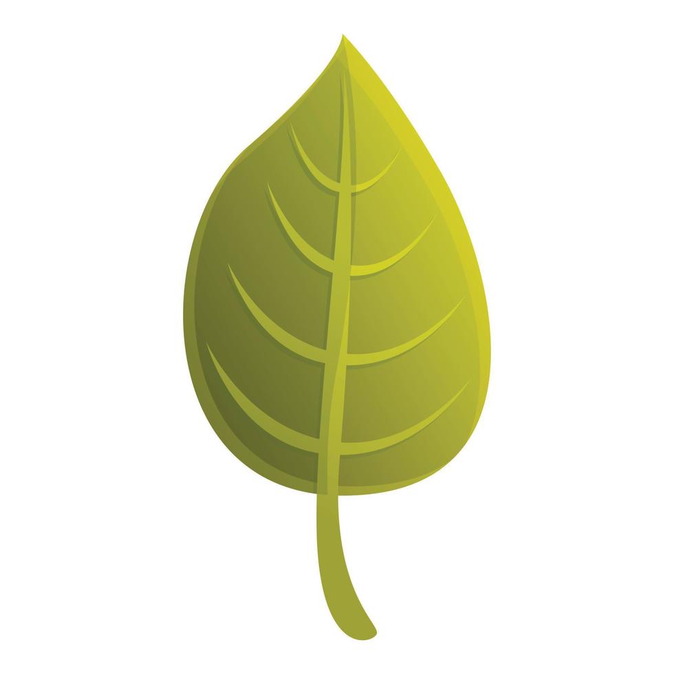 Green tree leaf icon, cartoon style vector