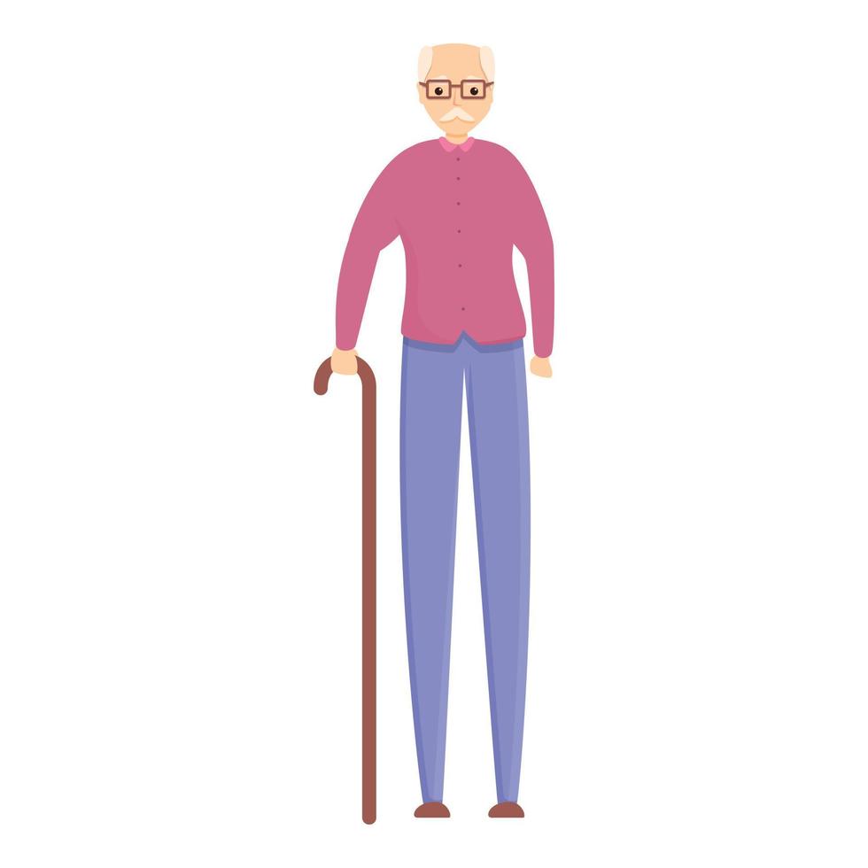 Elderly man icon, cartoon style vector