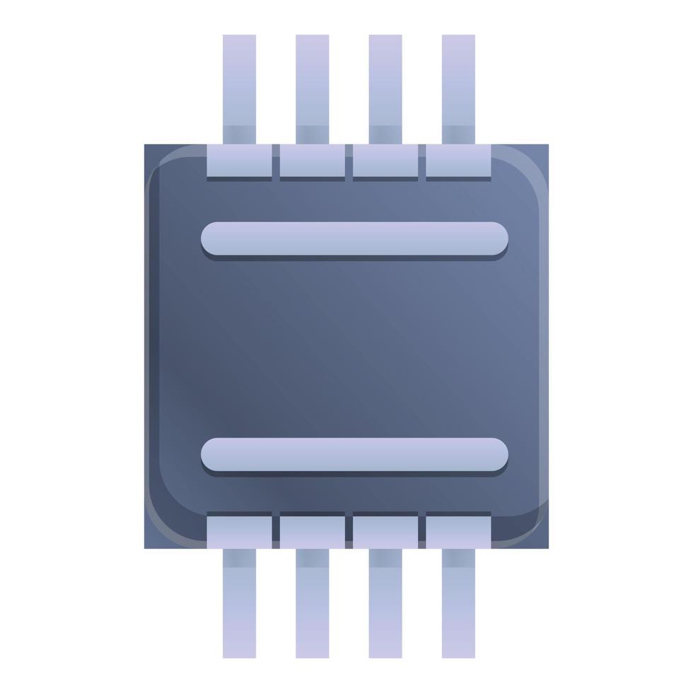 icono de condensador de chip, estilo de dibujos animados vector