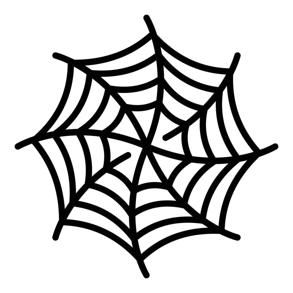 Spiral spider web icon, outline style vector