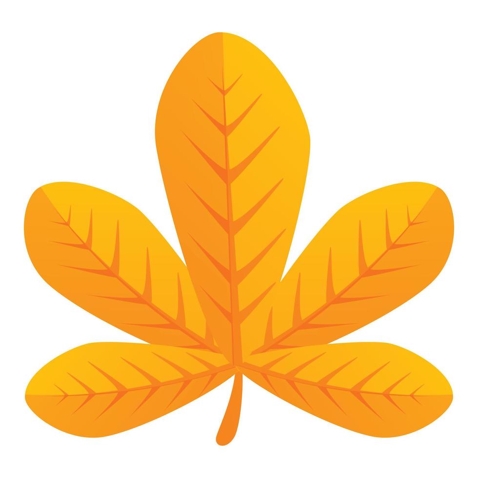 icono de hoja de otoño de castaño, estilo de dibujos animados vector