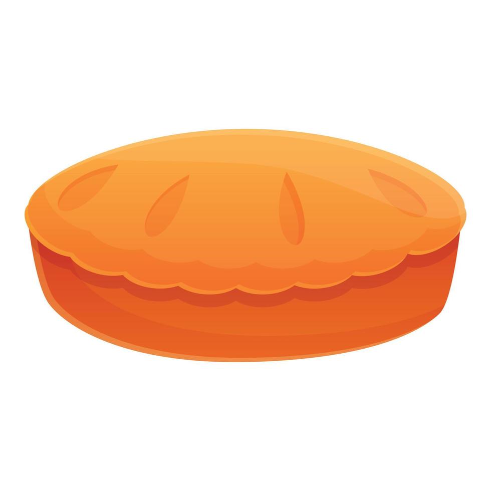 icono de pastel de manzana de panadería, estilo de dibujos animados vector