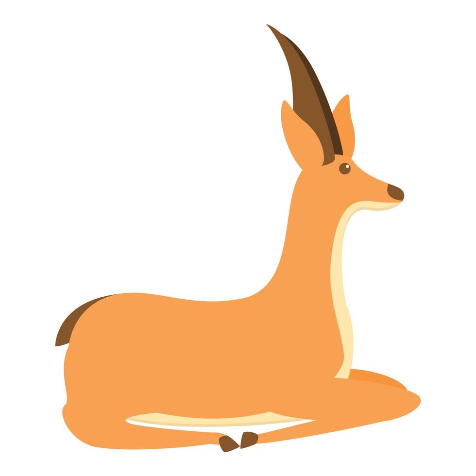 Resting gazelle icon, cartoon style vector