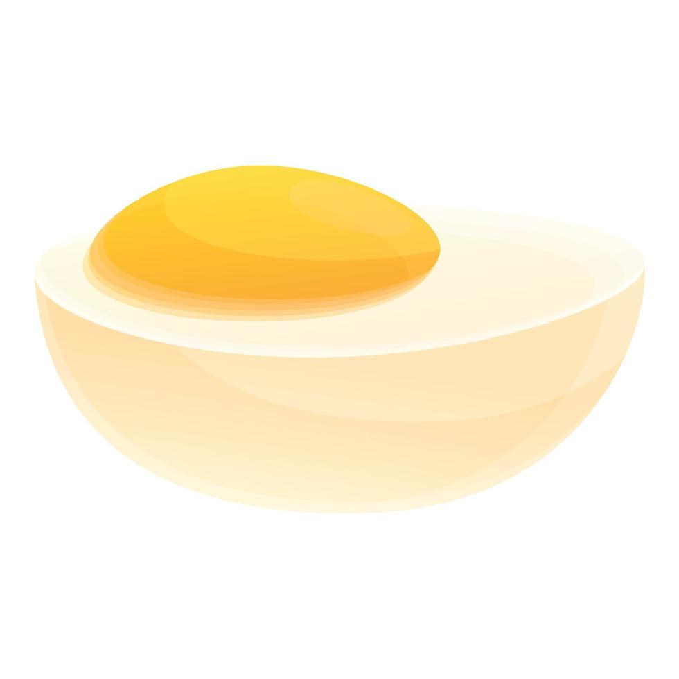 Farm boiled egg icon, cartoon style vector