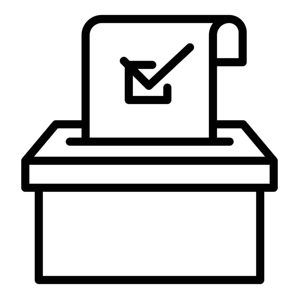 Ballot box icon, outline style vector