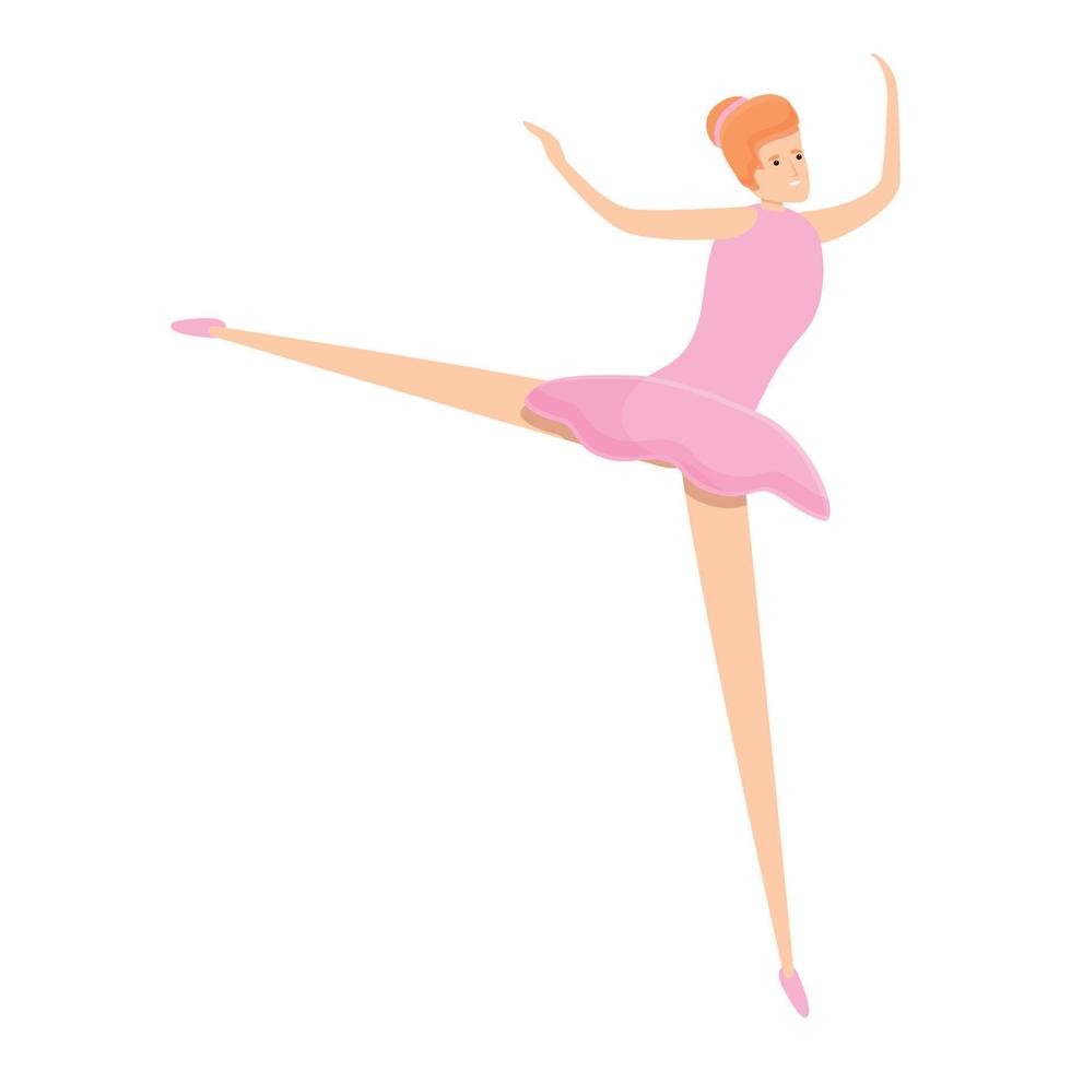 Art studio ballerina icon, cartoon style vector