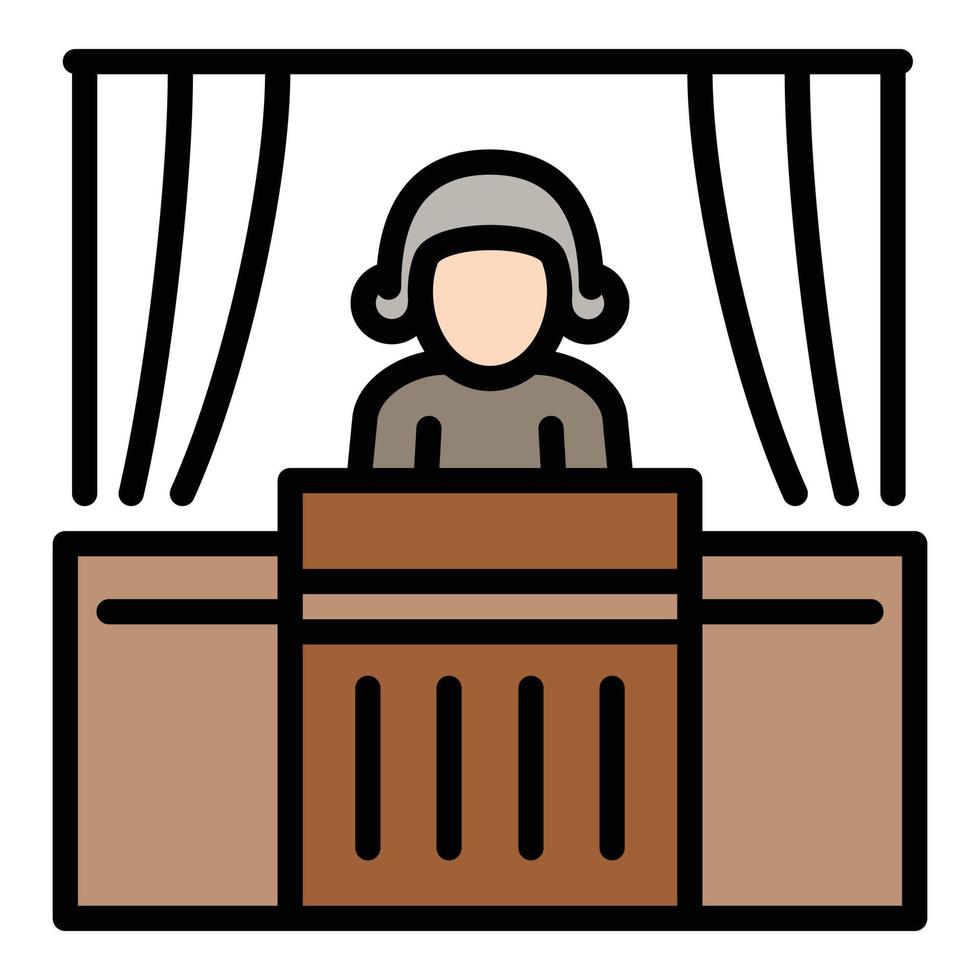 Courthouse judge man icon, outline style vector