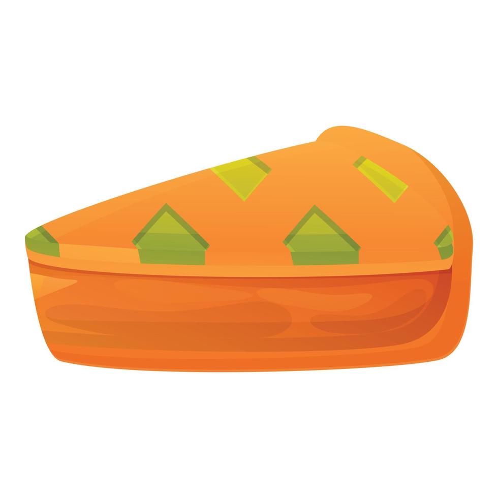 Slice apple pie icon, cartoon style vector