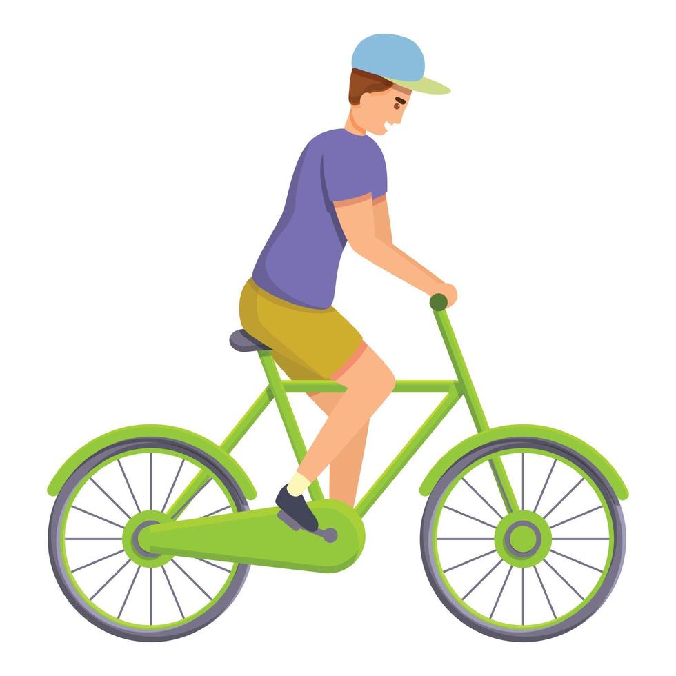 icono de bicicleta de paseo para niños, estilo de dibujos animados vector