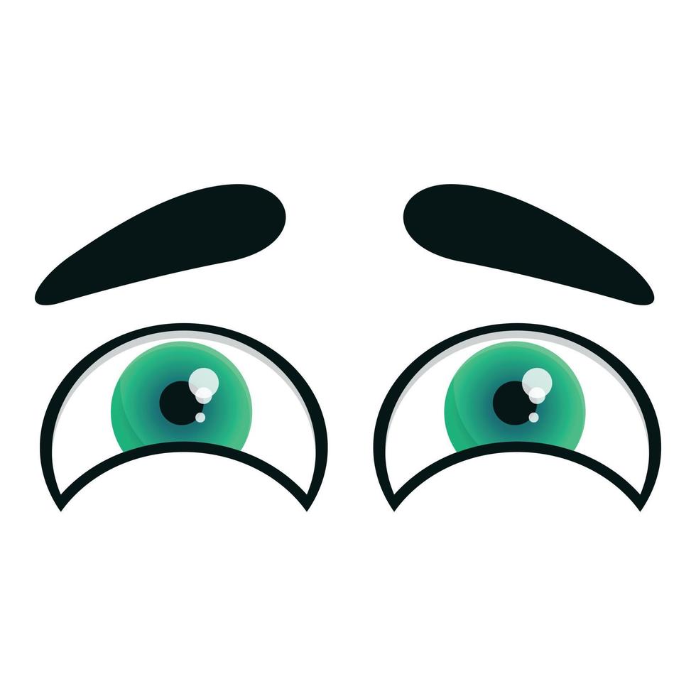 Suspect eyes icon, cartoon style vector