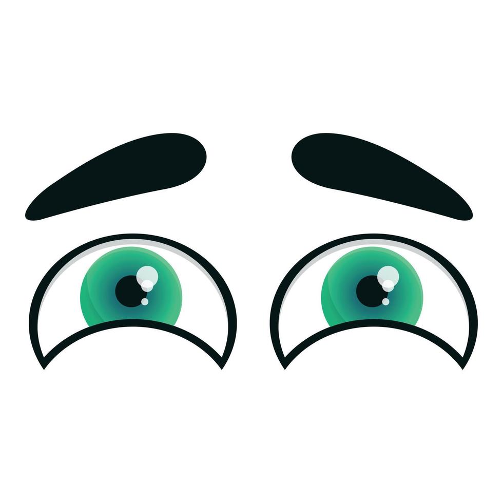 icono de ojos sospechosos, estilo de dibujos animados vector