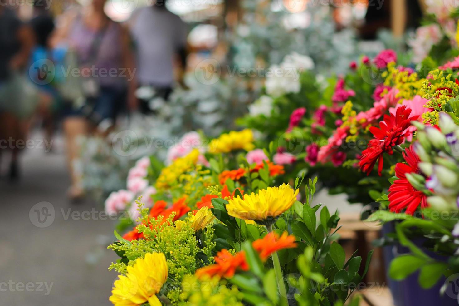 Rio de Janeiro, RJ, Brazil, 2022 - Street fair in Grajau neighborhood - apples, oranges, tangerines, bananas, lettuce, watercress, tomatoes,  bell peppers, flowers photo