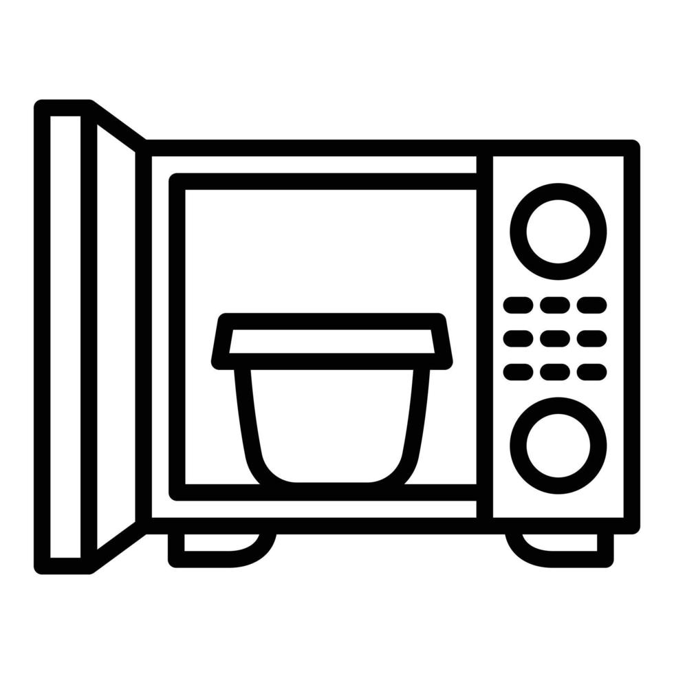 Open microwave icon, outline style vector