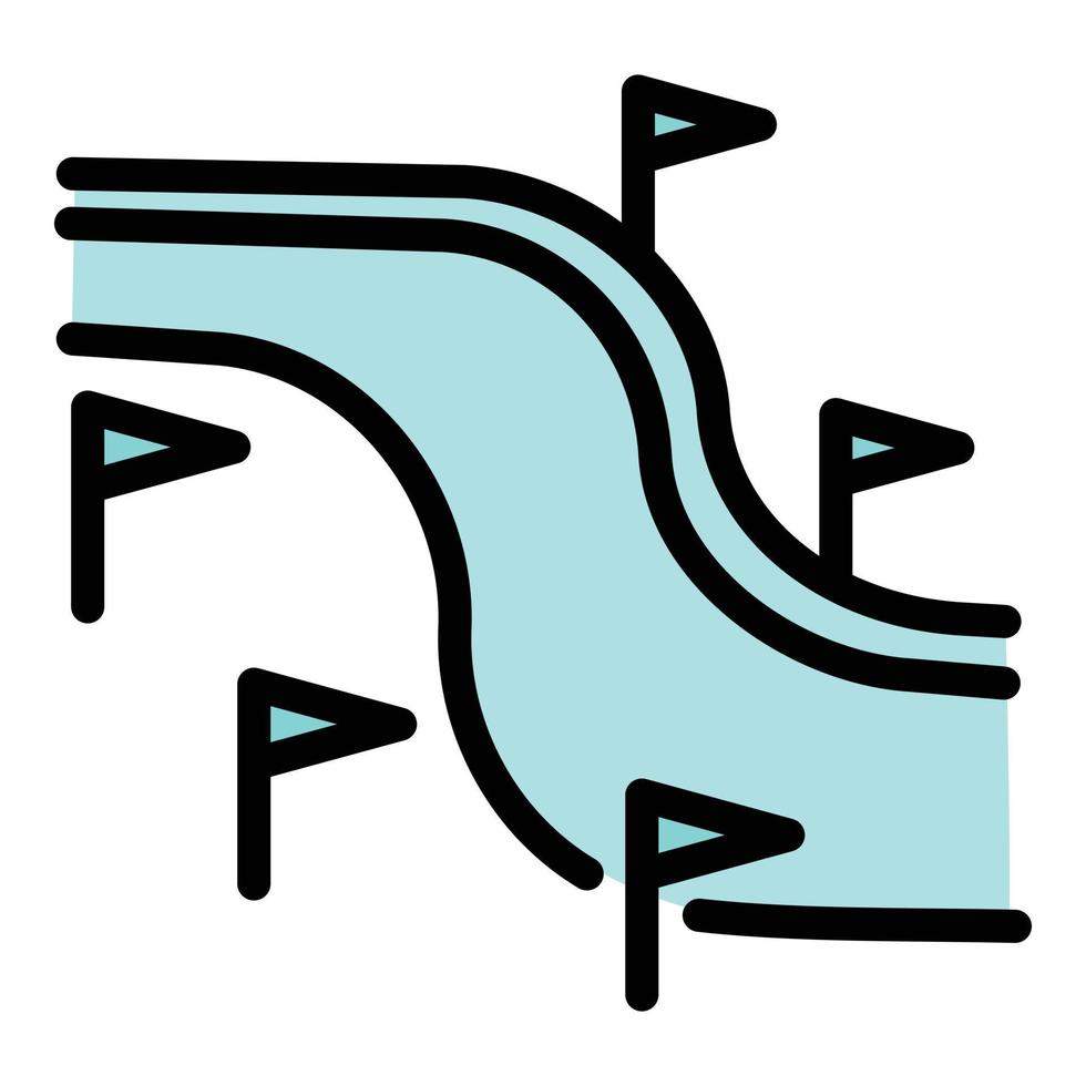 Ski resort track icon, outline style vector