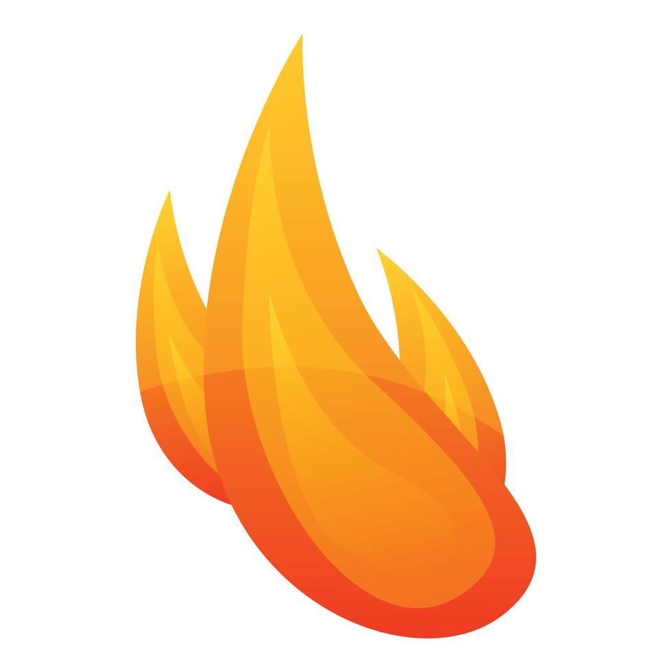icono de llama de fuego naranja, estilo de dibujos animados vector