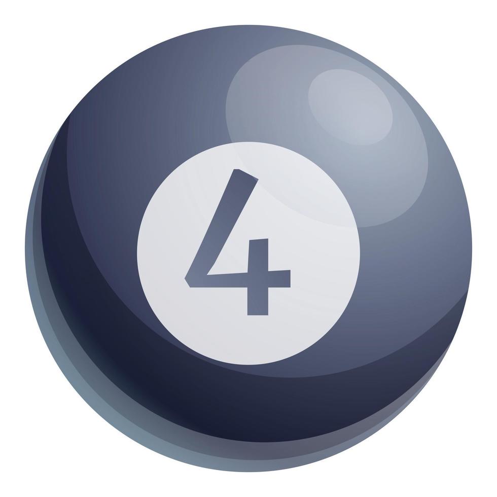 Lottery black sphere icon, cartoon style vector