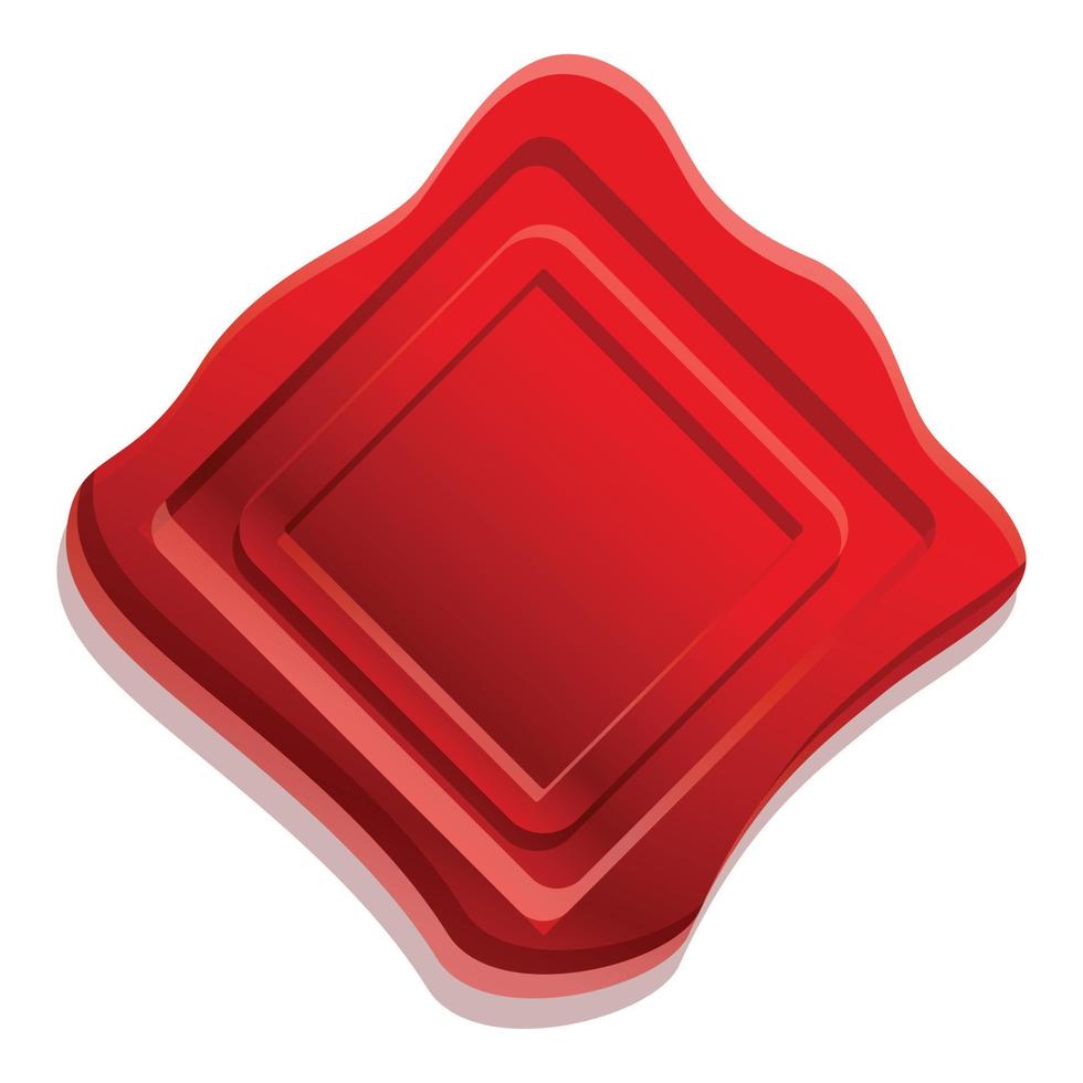 Grunge wax seal icon, cartoon style vector