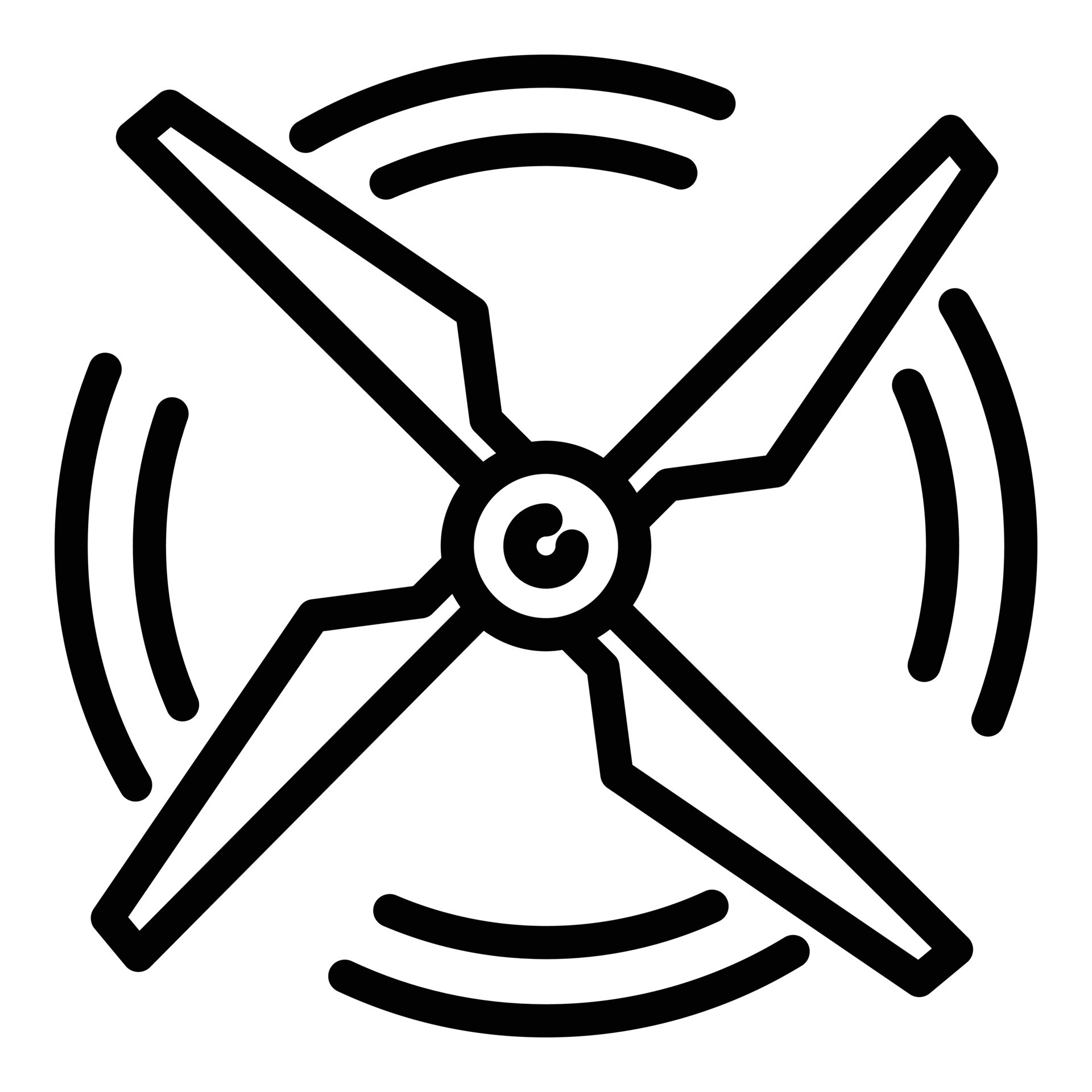 Rotation of drone propeller icon, outline style 14253359 Vector Art at