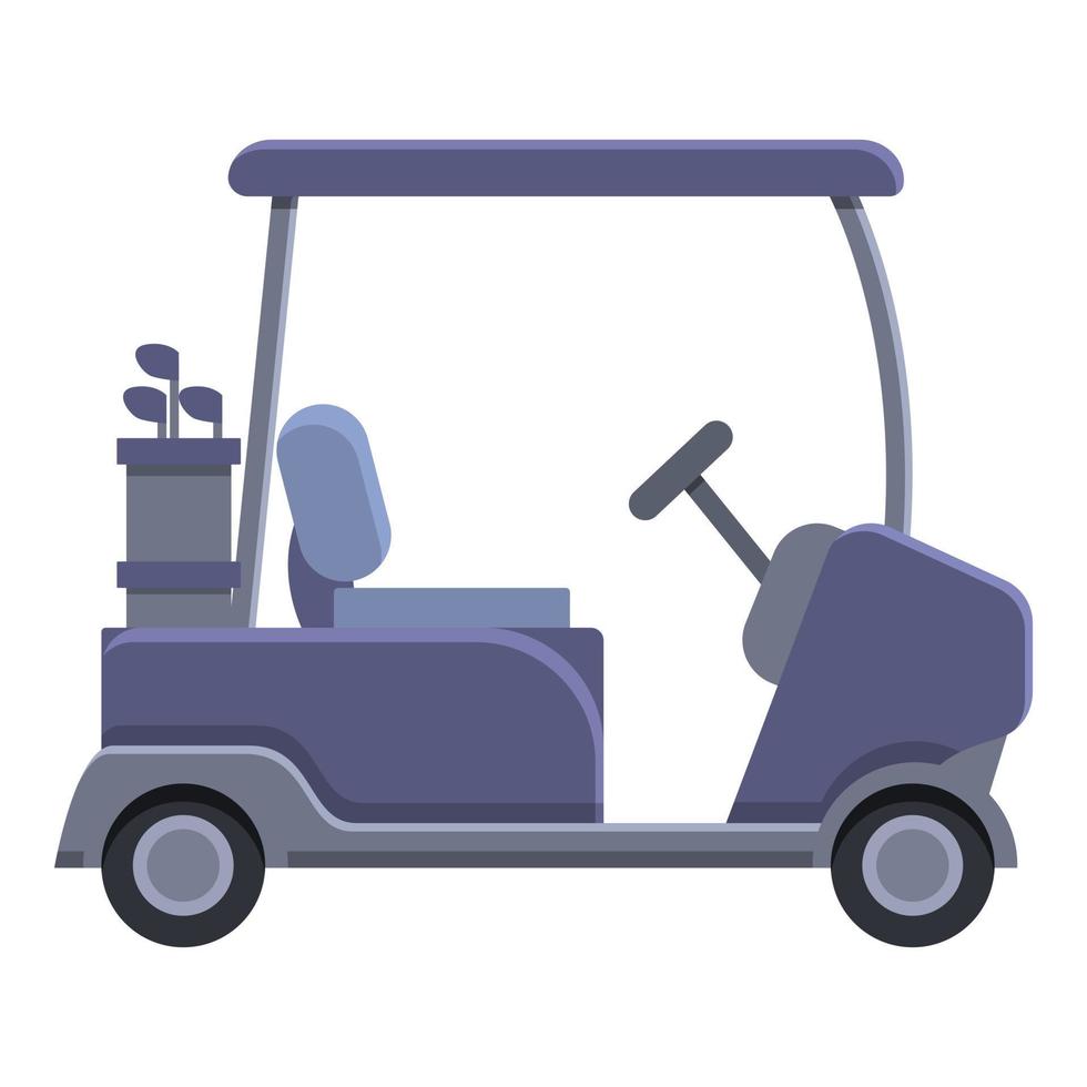 icono de carrito de golf completo, estilo de dibujos animados vector