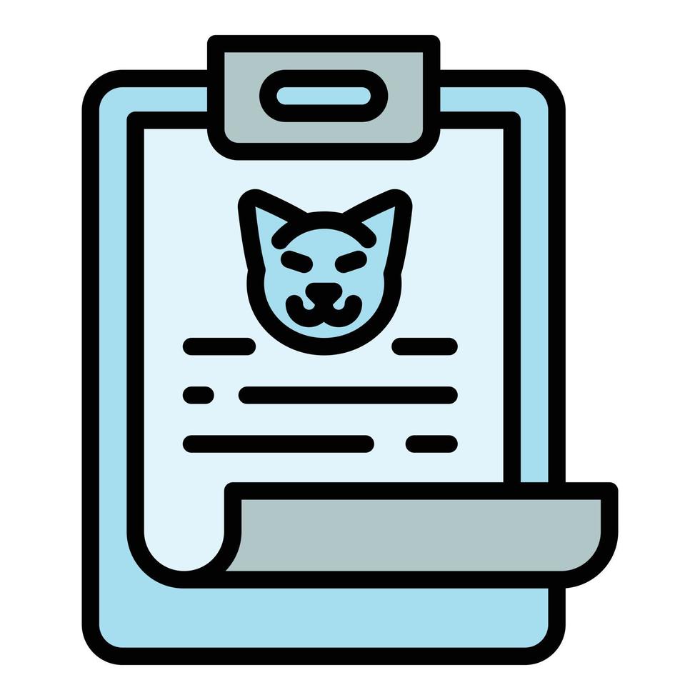 Pet clipboard icon, outline style vector
