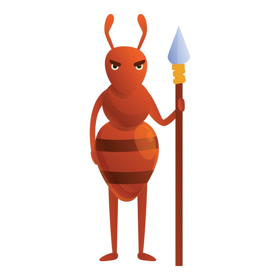 Ant security icon, cartoon style vector