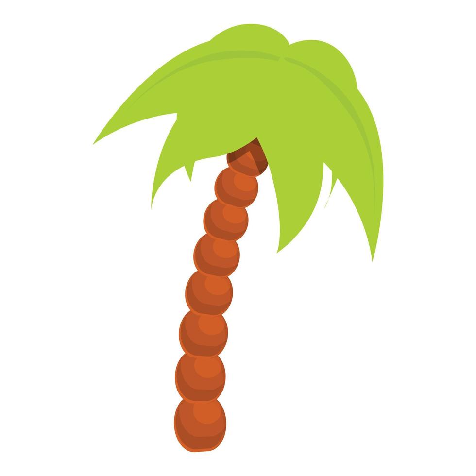 Lonely palm tree icon, cartoon style vector