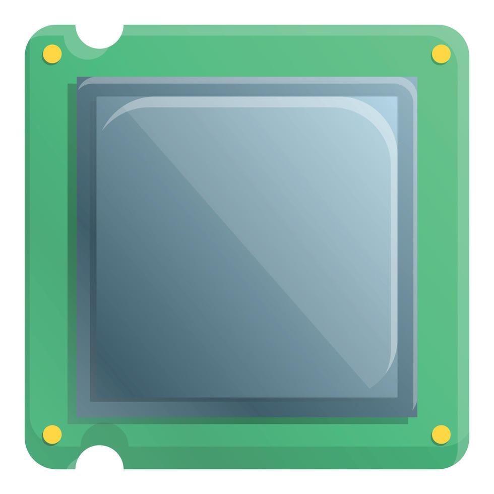 Artificial processor icon, cartoon style vector