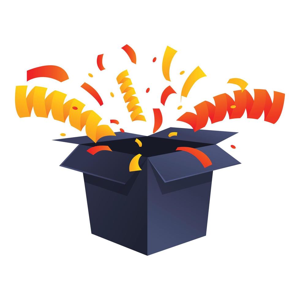 Gift surprise icon, cartoon style vector