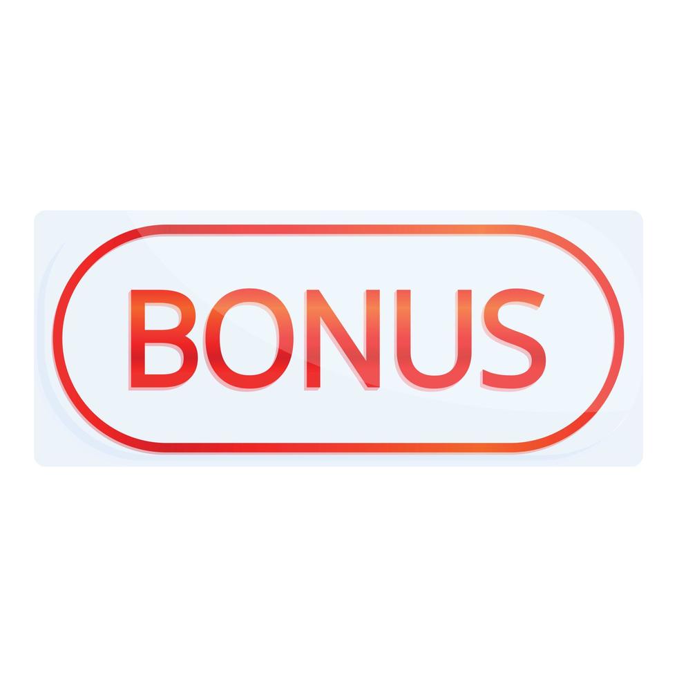 Tag bonus icon, cartoon style vector
