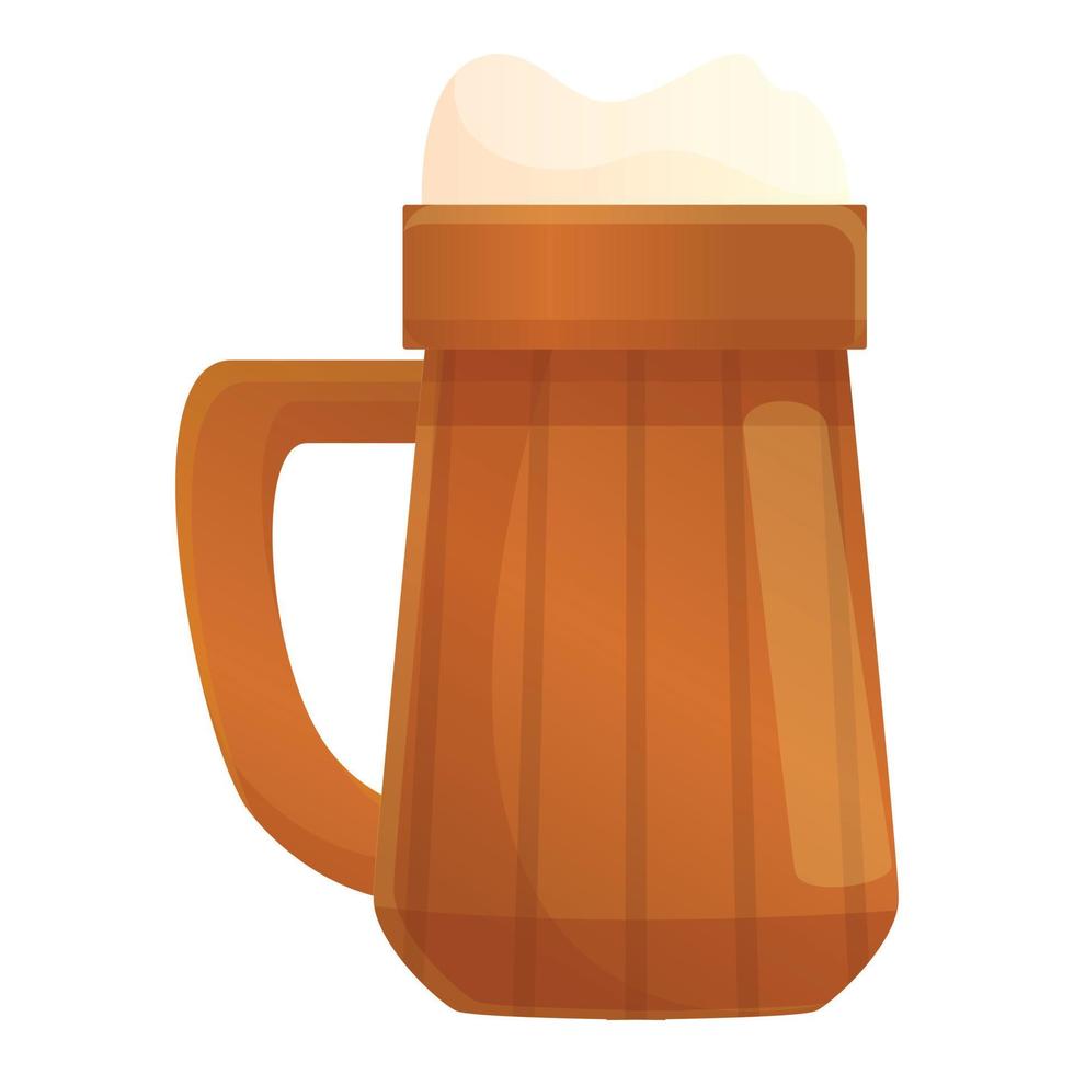 Irish beer mug icon, cartoon style vector