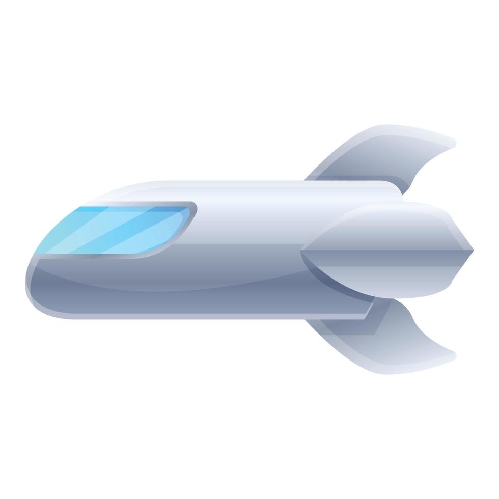 Futuristic space ship icon, cartoon style vector