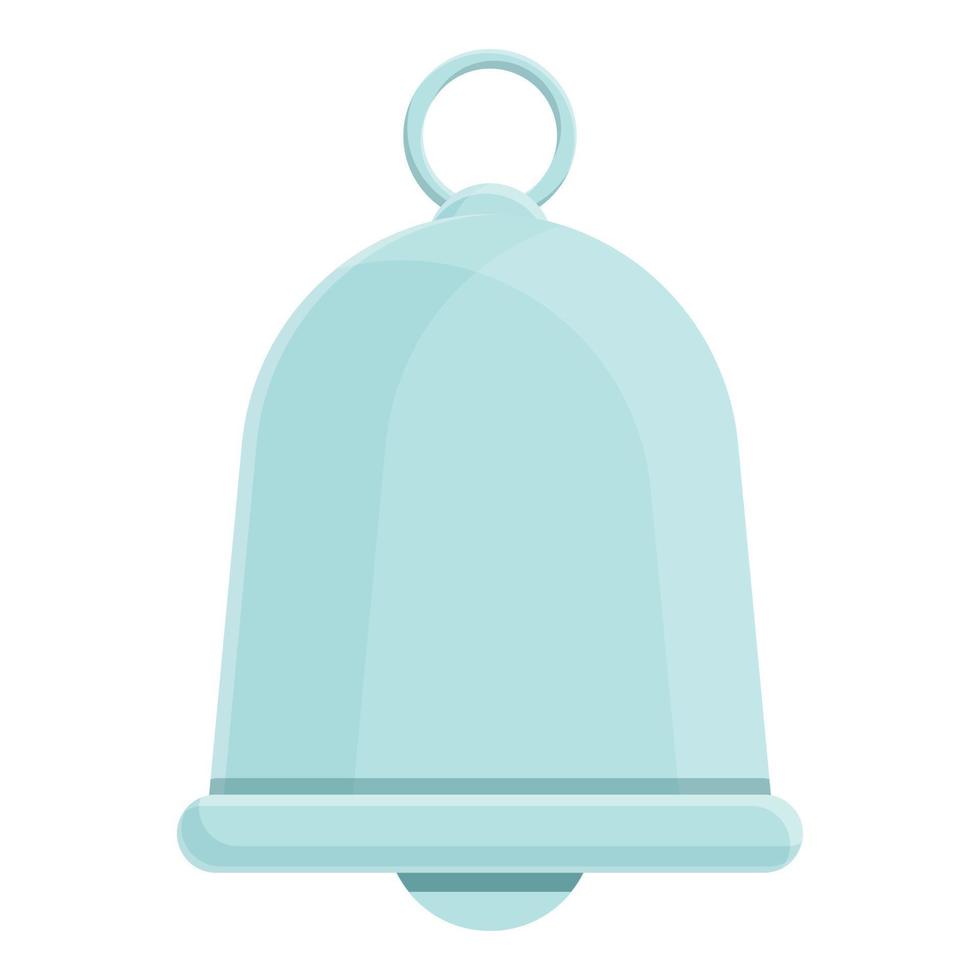 acogedor hogar icono de campana de plata, estilo de dibujos animados vector
