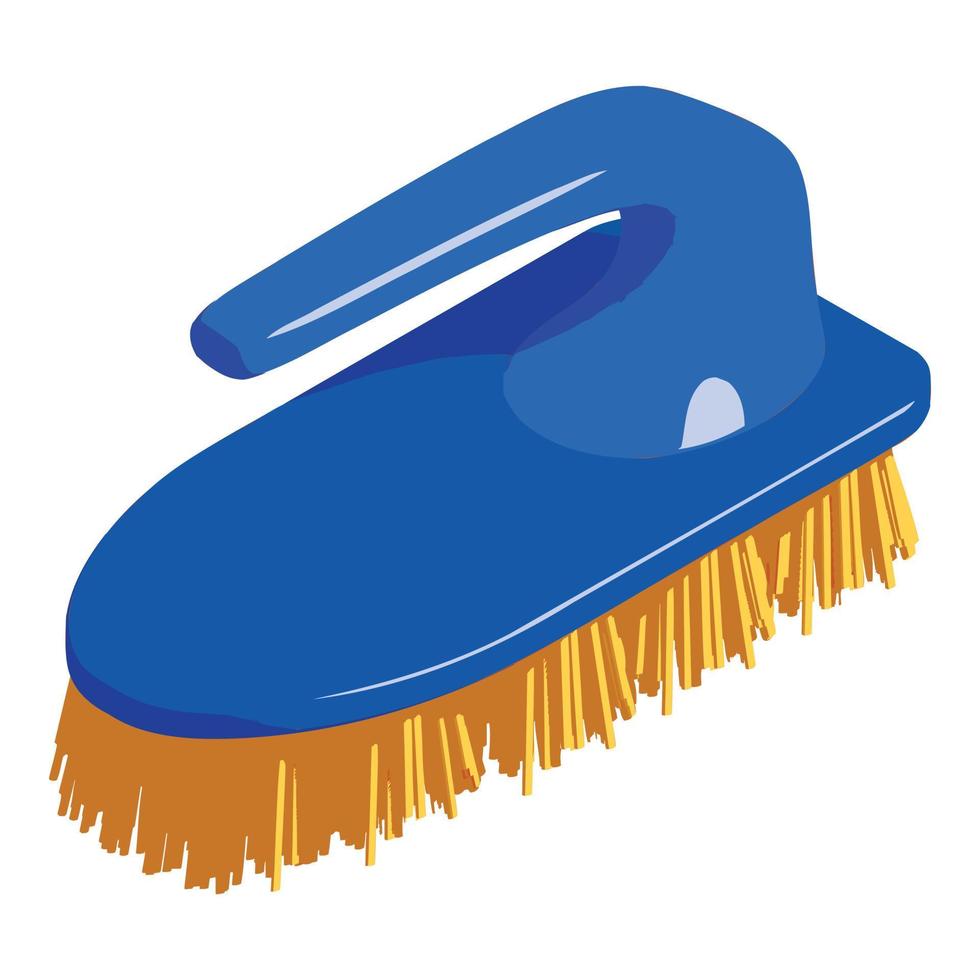 Cleaning brush icon, isometric style vector