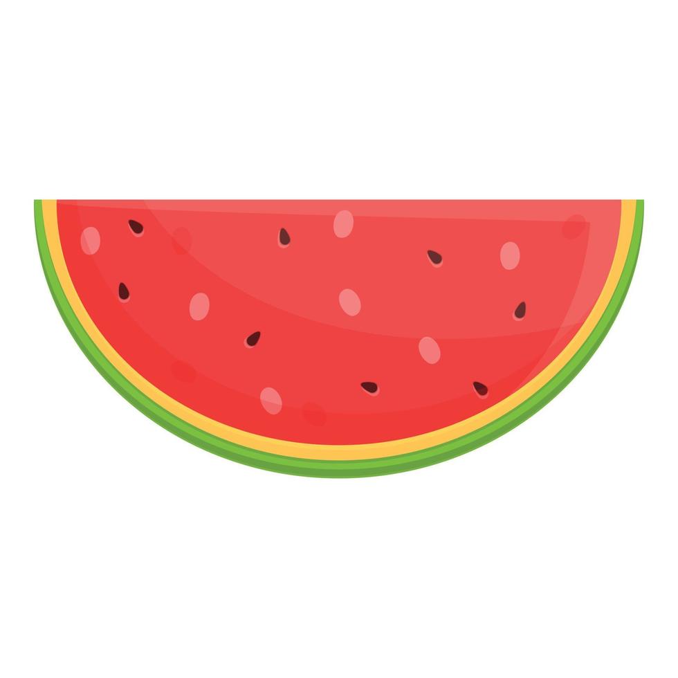 Summer party watermelon slice icon, cartoon style vector