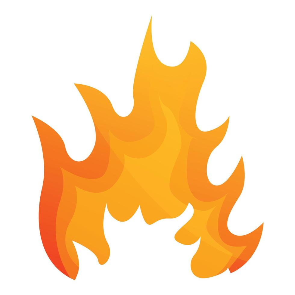 Warm flame icon, cartoon style vector