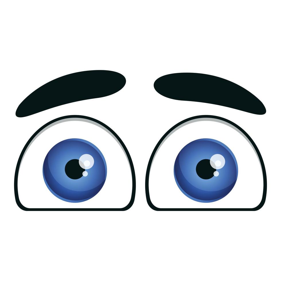 Funny eyes icon, cartoon style vector