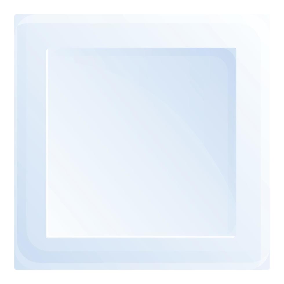 Square plate icon, cartoon style vector