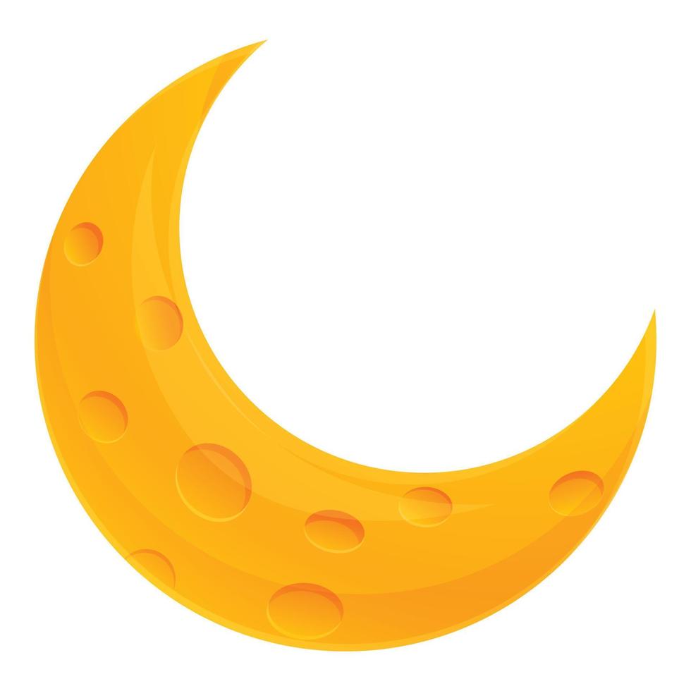 icono de media luna, estilo de dibujos animados vector