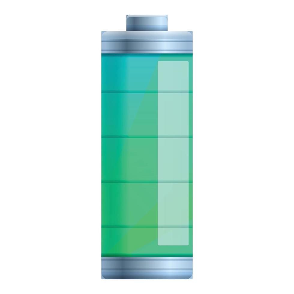 Full level battery icon, cartoon style vector