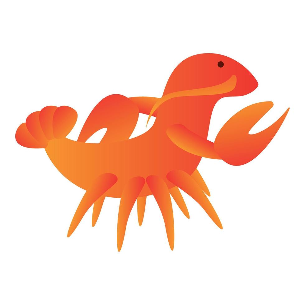 Walking lobster icon, cartoon style vector