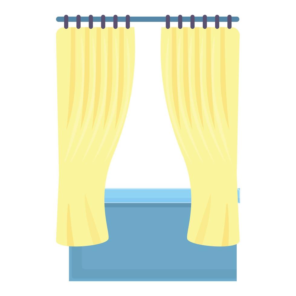 Shower curtain bath icon, cartoon style vector