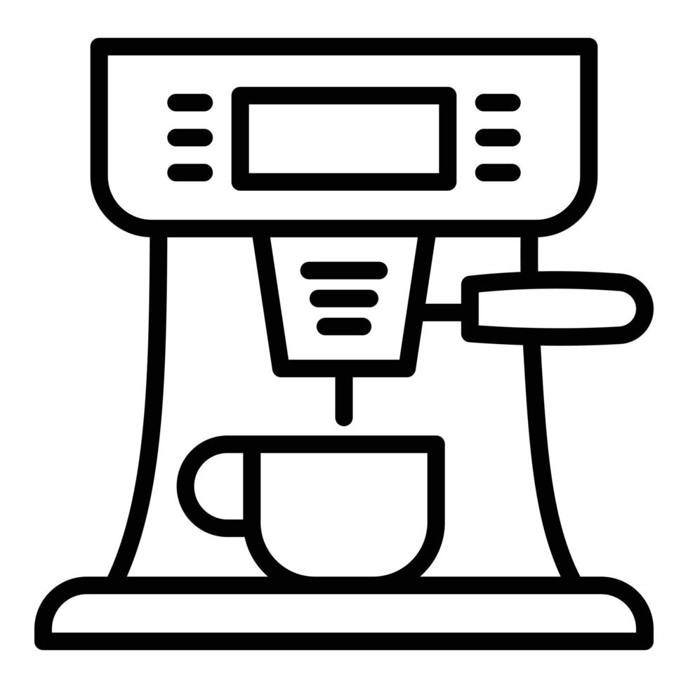 icono de máquina de café italiano, estilo de contorno vector