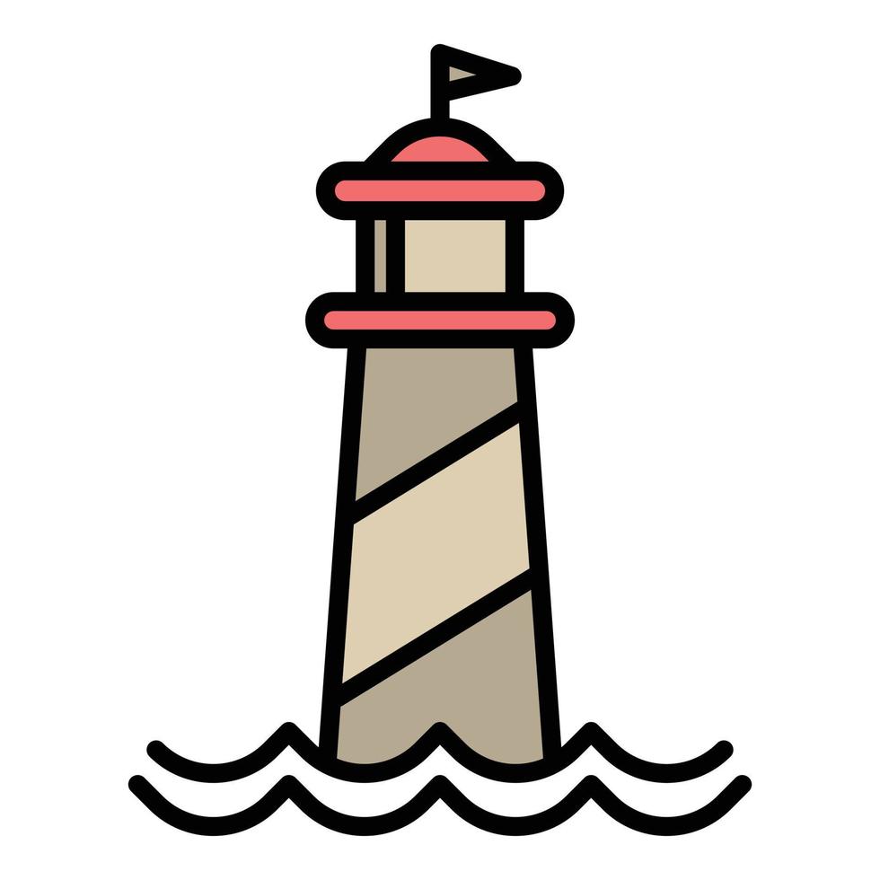 Lighthouse icon, outline style vector