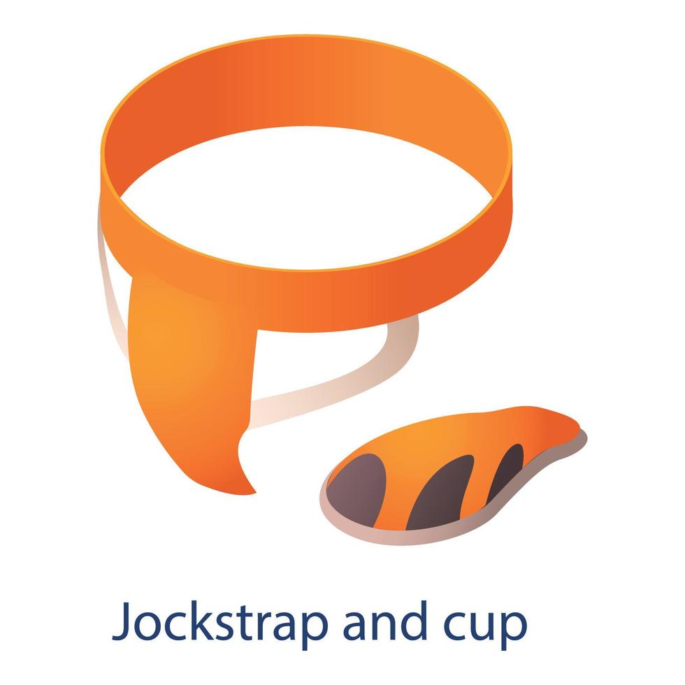 Jockstrap and cup icon, isometric style vector