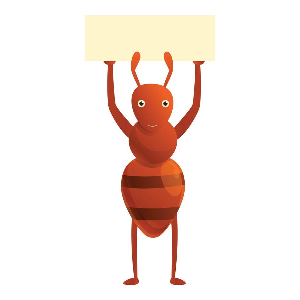 Ant sugar stick icon, cartoon style vector